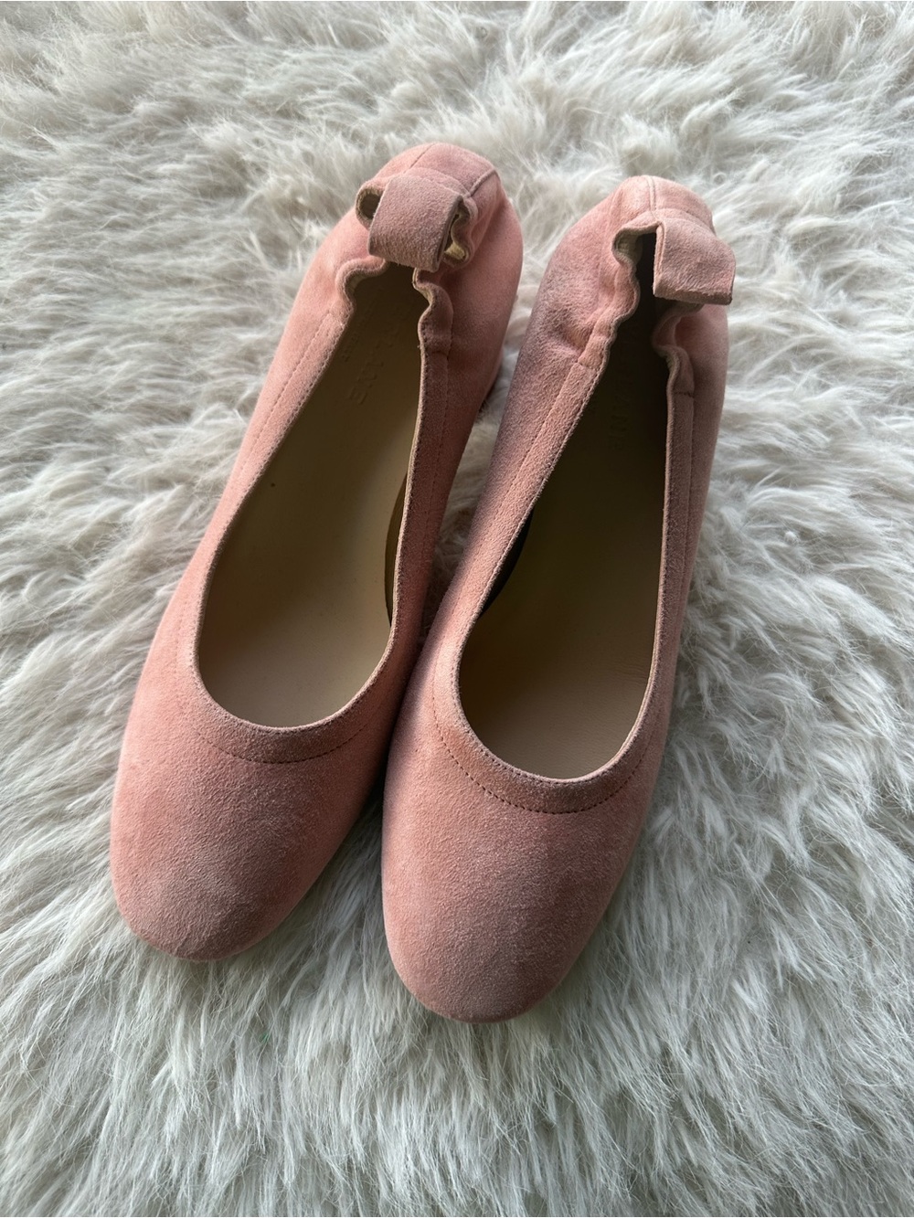 Everlane Pink Suede Ballet block heel pumps 6.5 shoes